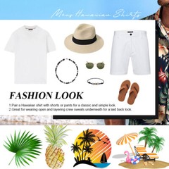 Hawaiian Shirts Men Tropic Summer Casual Beach Button Down Cruise Holiday Party