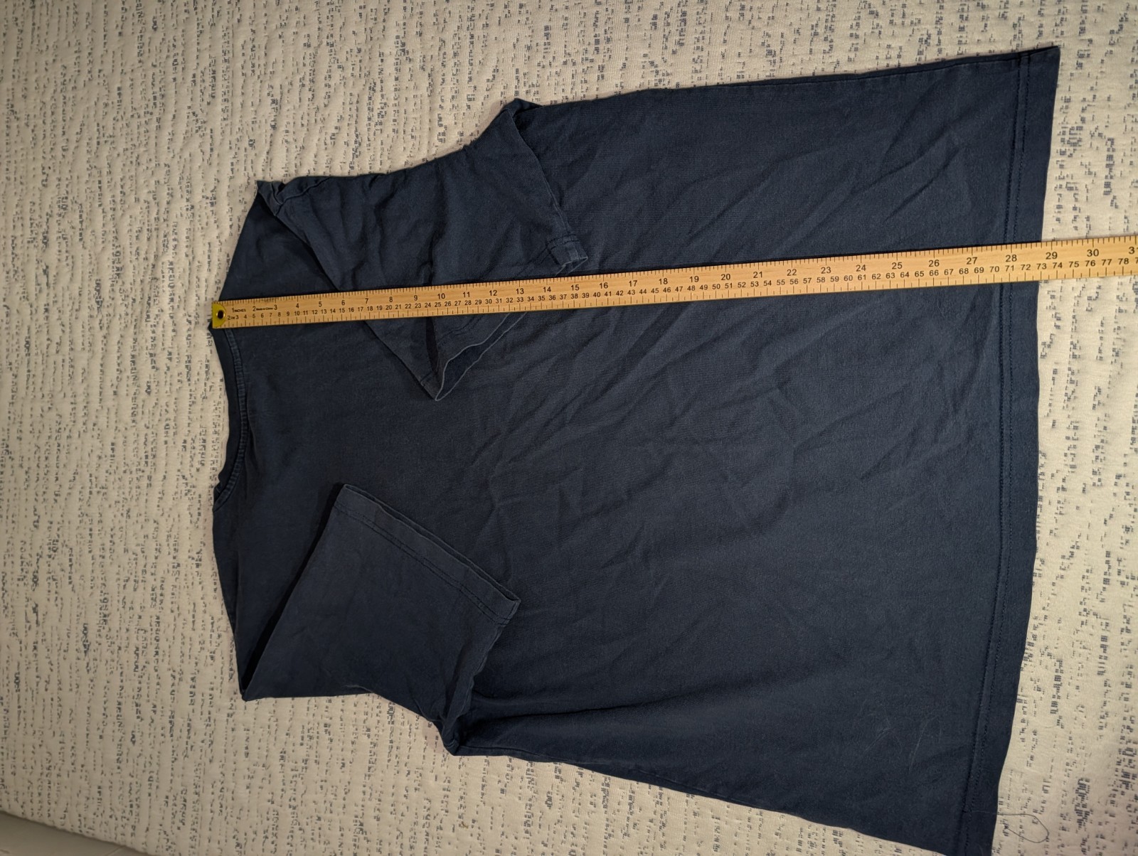 H&M Men's Blue Heavy Weight T-Shirt Solid Crew Neck Relaxed Fit Short Sleeve L gallery