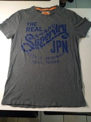 Vintage SUPERDRY AUTHENTIC REGISTERED . JPN Graphic Gray T-Shirt Size S