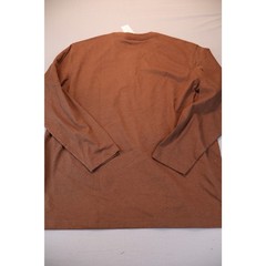 NEW Duluth Trading Co Longtail T Relaxed Long Sleeve Henley T Shirt Brown Sz XL