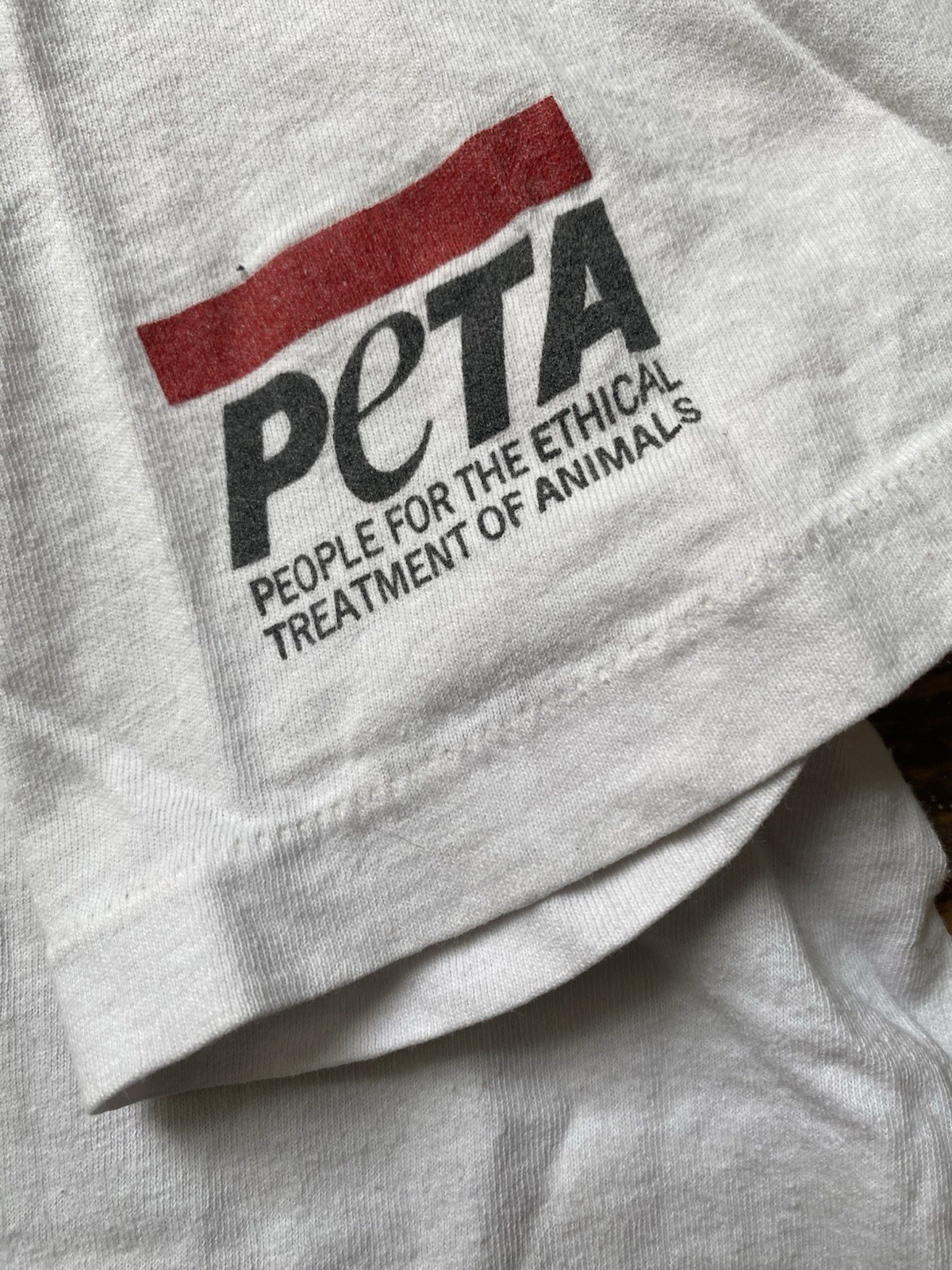 Vtg Peta rock against fur Shirt L protest vegan Punk gallery