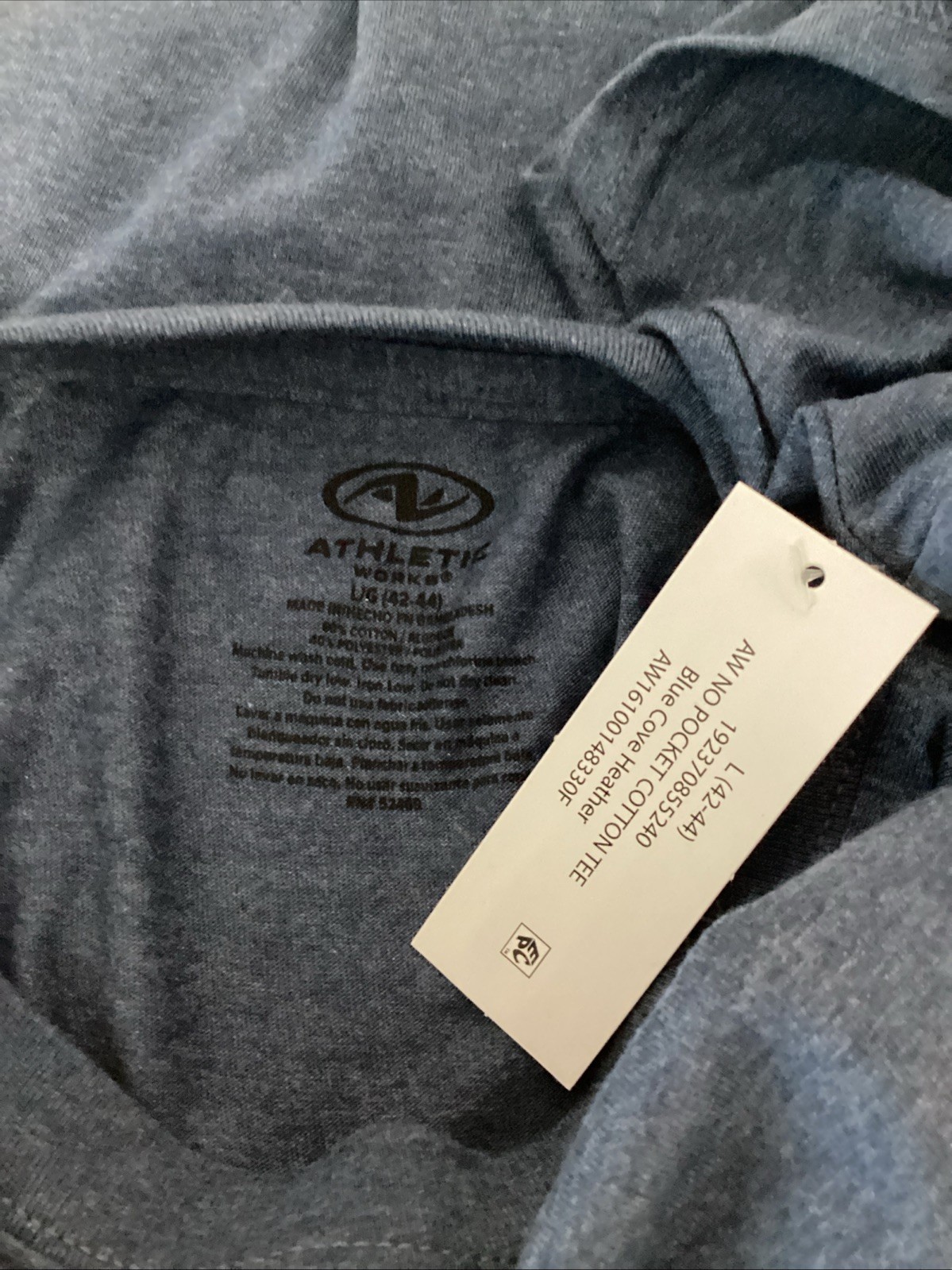 ATHLETIC WORKS Breathable Navy Blue Short Sleeve Crew Neck T-Shirt Sz L* gallery