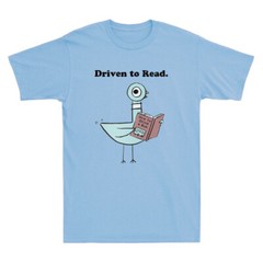 Driven To Read Funny Pigeon Library Reading Book Graphic Vintage Unisex T-Shirt