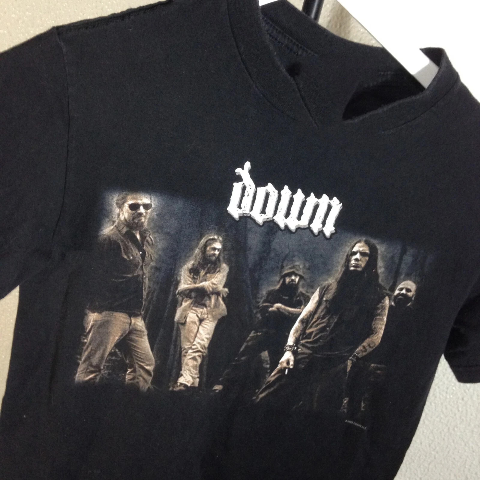 Down Band 2002 Cotton Short Sleeve Black Reprint Men S-5XL T-Shirt TMB76
