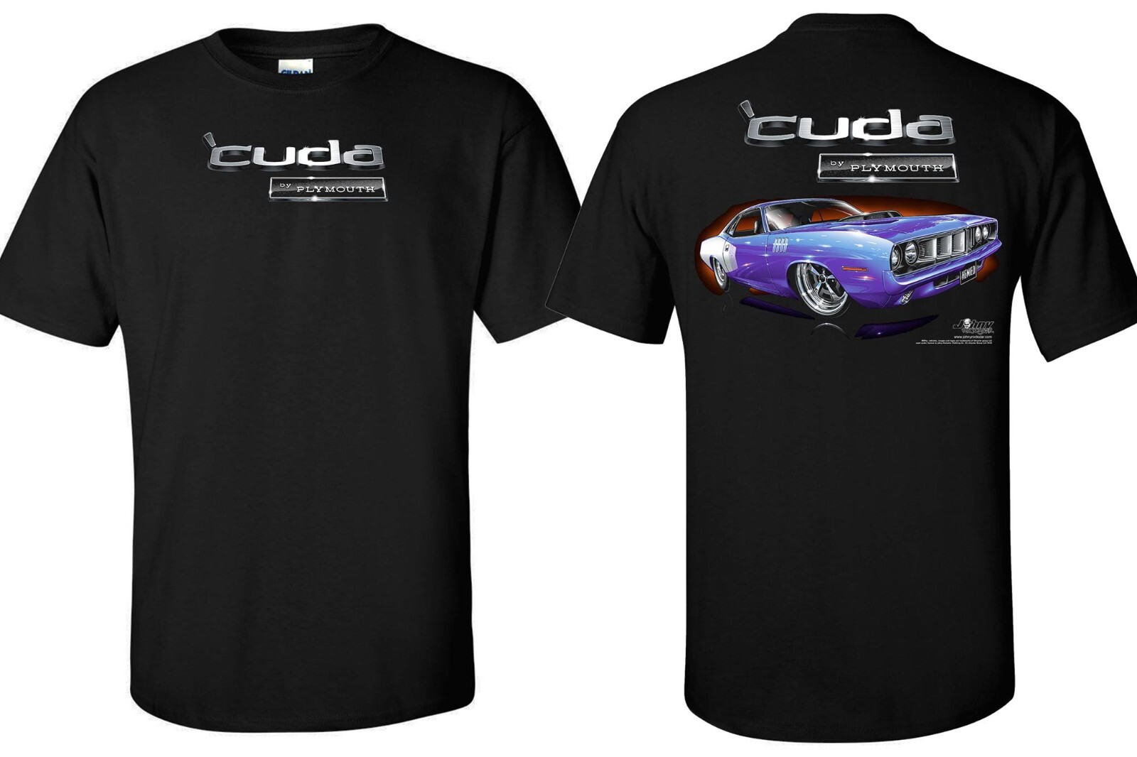 Plymouth Cuda Mens Black T shirt Mopar