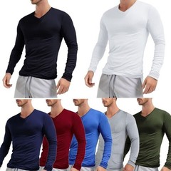 Men Long Sleeves Crew Neck Thermal Slim Fit Undershirt Base Layer Pullover Shirt