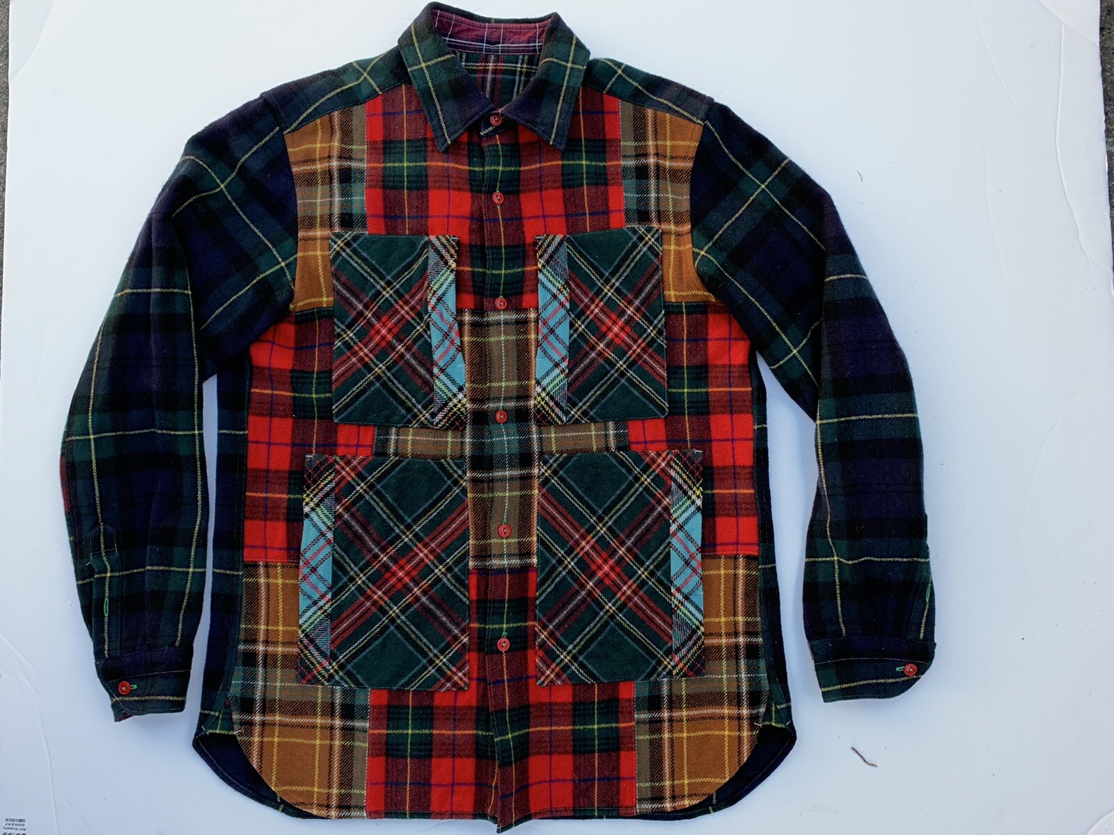 Comme Des Garçons Ganryu 2013 Fall/Winter Shirt Wool Rare Patchwork Flannel Sz S gallery