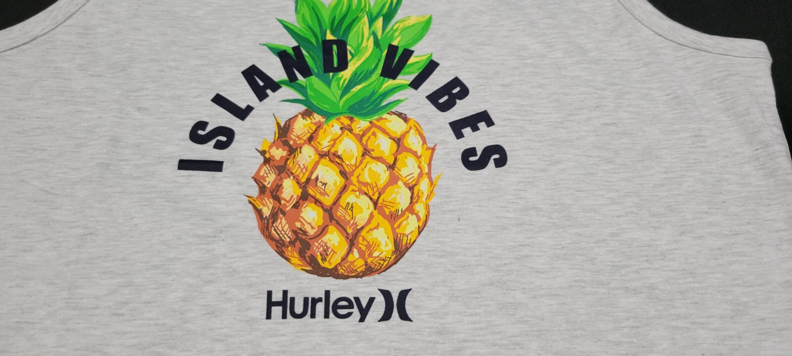 Hurley Men's The One & Only Graphic Tank Top Island Vibes Pineapple Tank -gray gallery