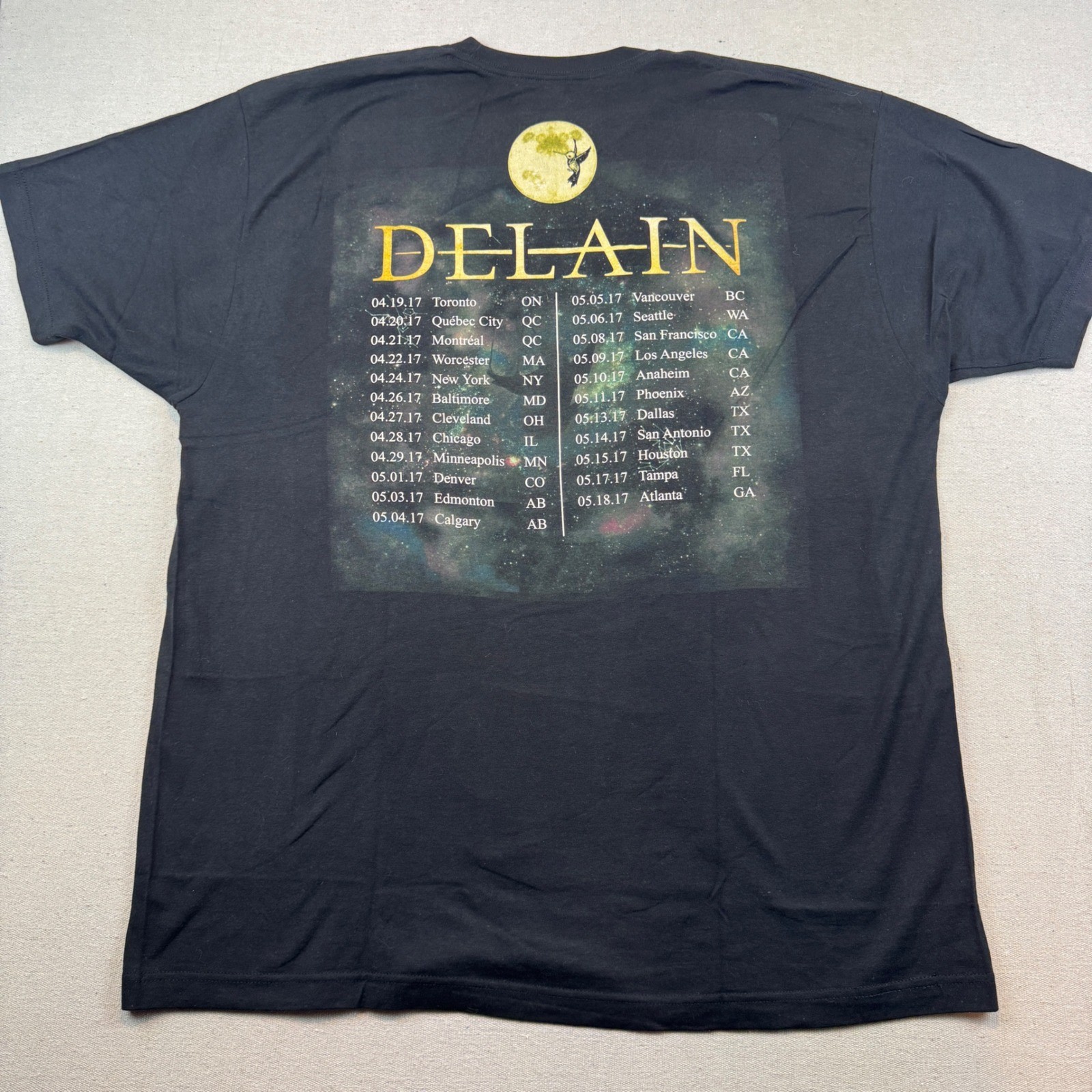 Delain Moonbathers 2017 North American Tour Shirt Black XXL Tultex Band Tee gallery