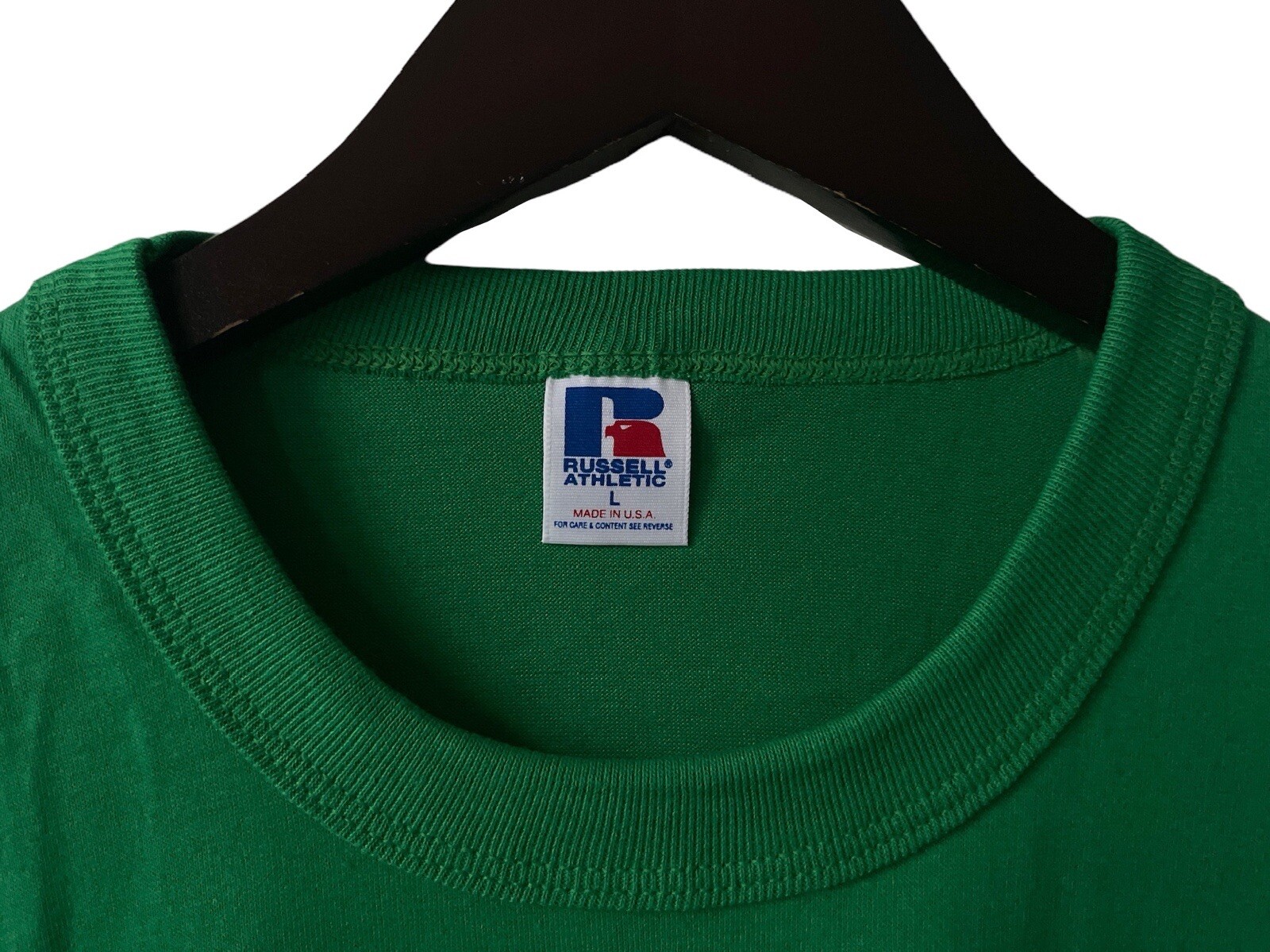 vintage russell athletic crewneck t-shirt mens size large NOS 90s NWOT made USA gallery