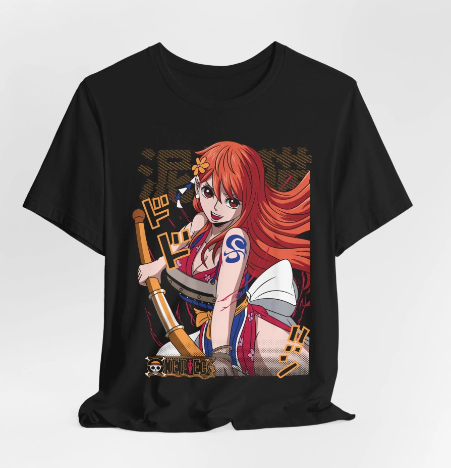 Anime-Inspired Nami, Unisex Tee, Perfect for Cosplay, Gifts, and Fans