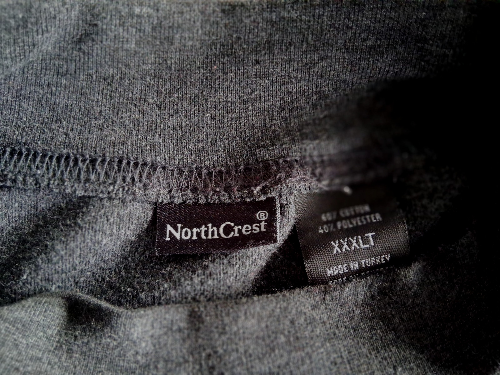 Men's 3XLT Charcoal gray mock T neck by Northcrest. Very good condition gallery