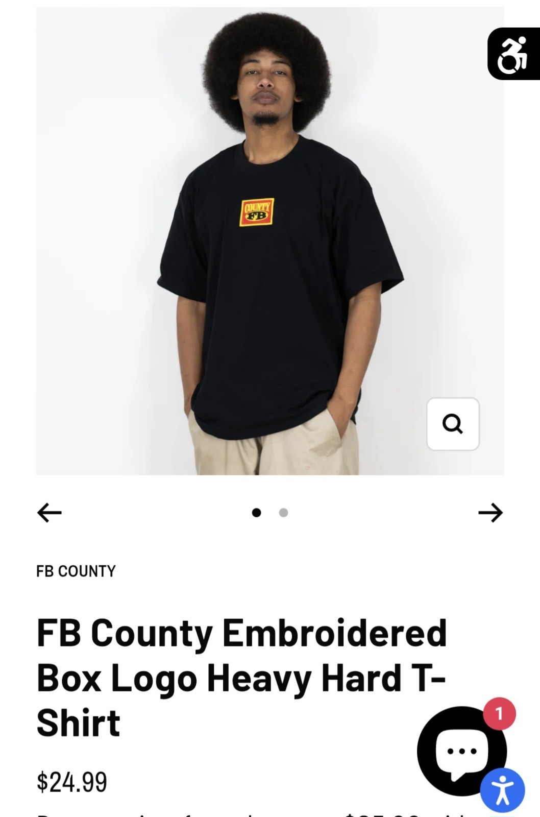 Fb County Embroidered Box Logo Shirt Black Size M