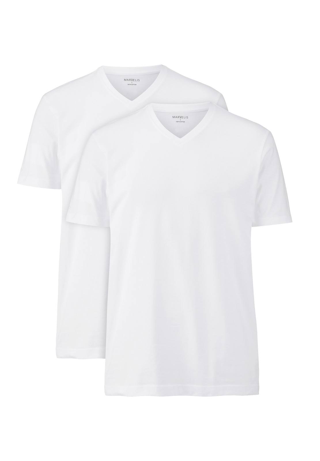 Marvelis Mens T-Shirt Modern Fit Twin Pack V Neck