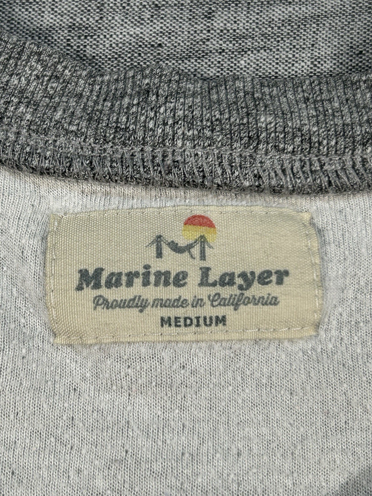 Marine Layer Henley Shirt Mens Medium Grey Stretch Long Sleeve Casual Pullover gallery
