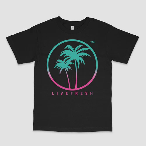 Live Fresh South Beach Black Tee HOT