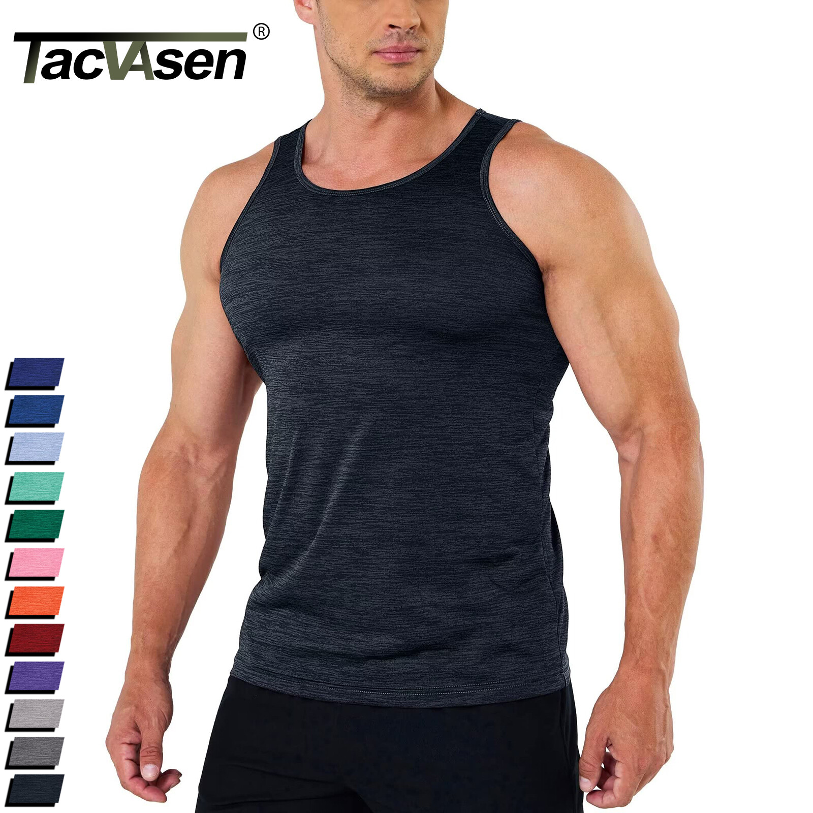Men's Tank Tops Sleeveless Muscle Sports Athletic Gym Workout Quick Dry A-Shirt gallery
