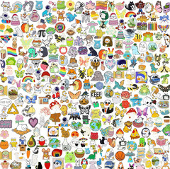 40/60pcs Cute Enamel Pins Bulk Set Anime Plant Cartoon Lapel Badges