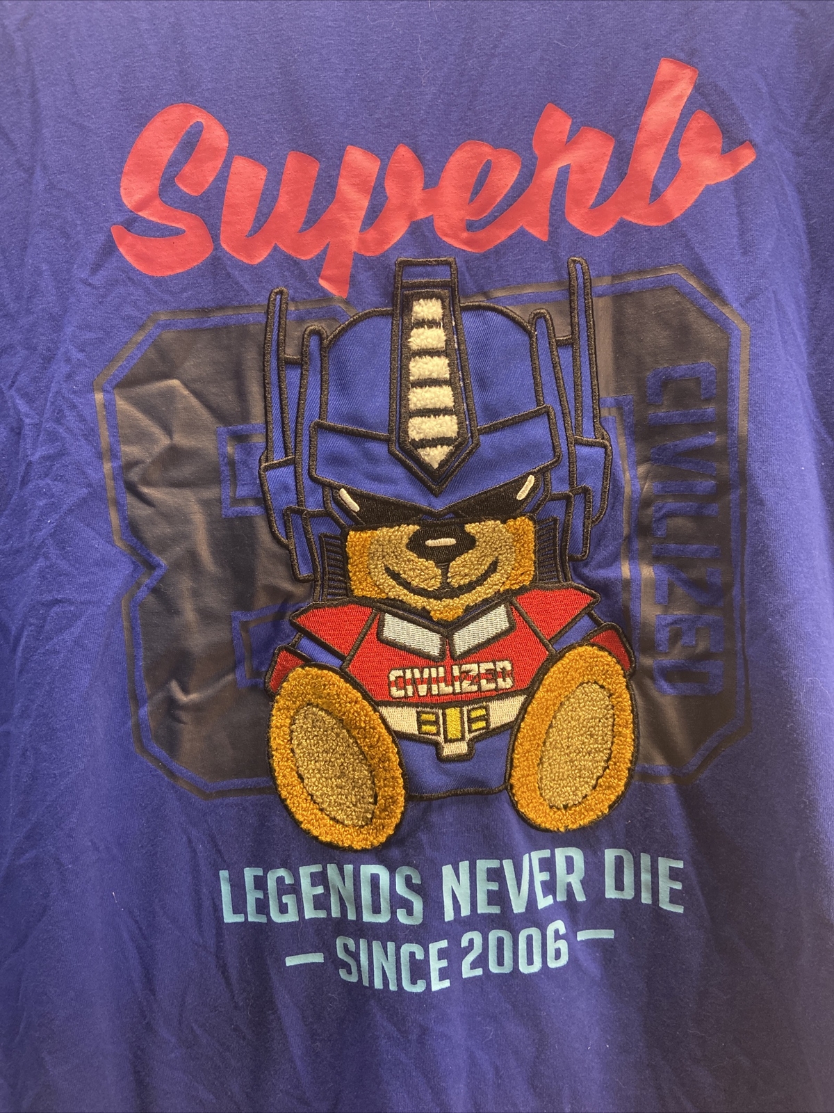 Civilized Bear Clothing Brand Mens Tee Superb Legends Never Die Transformers L gallery