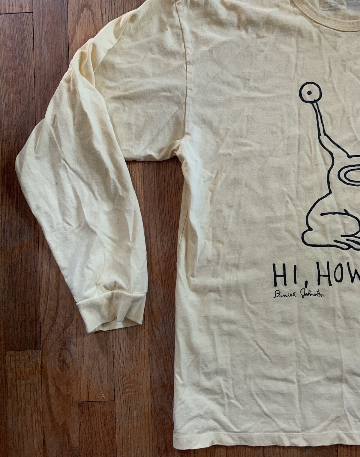 Daniel Johnston Vans Long Sleeve ‘Hi, How Are You’ Shirt, Yellow, Men’s XL gallery