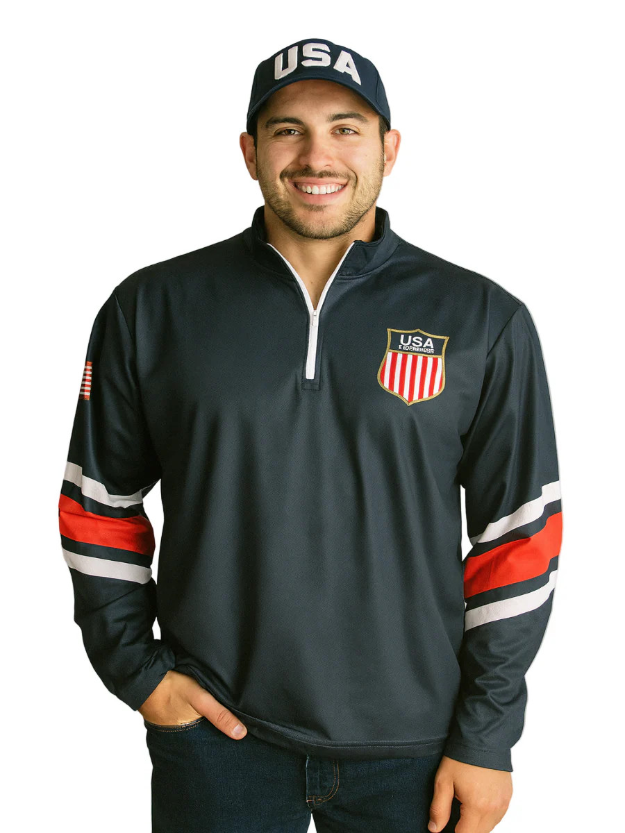 USA Hockey Shield Logo Official Navy 1/4 Zip Pullover gallery