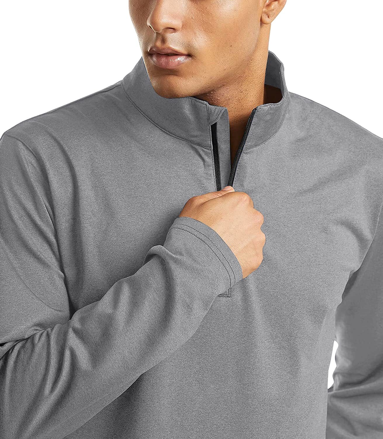 Men's Long Sleeve 1/4 Zip Up Sweatshirts Mock Neck Golf Sport Running T-Shirts gallery