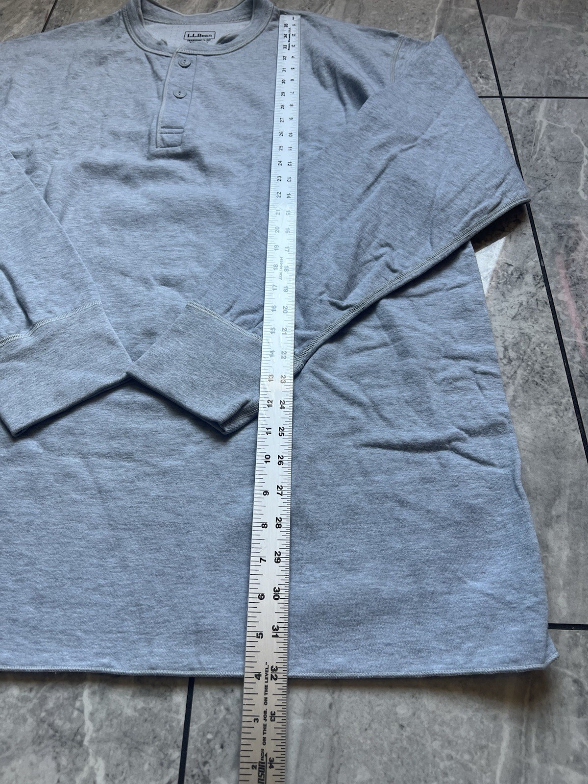 LL Bean Men's Two-Layer River Driver Henley Shirt Gray Wool/Cotton/Nylon 2XL Reg gallery