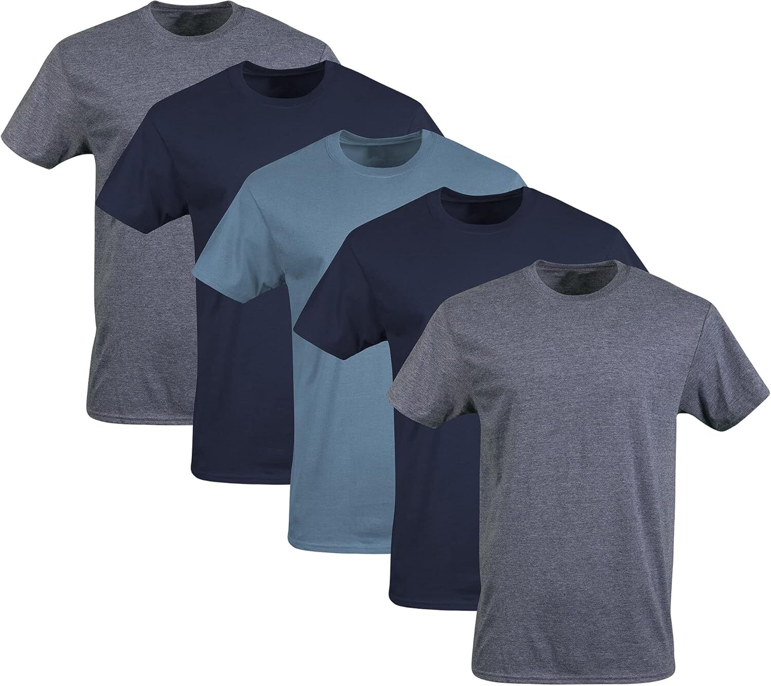 Multipack Men's Crew Neck T-Shirts 100% Cotton Soft Breathable Tagless Durable gallery