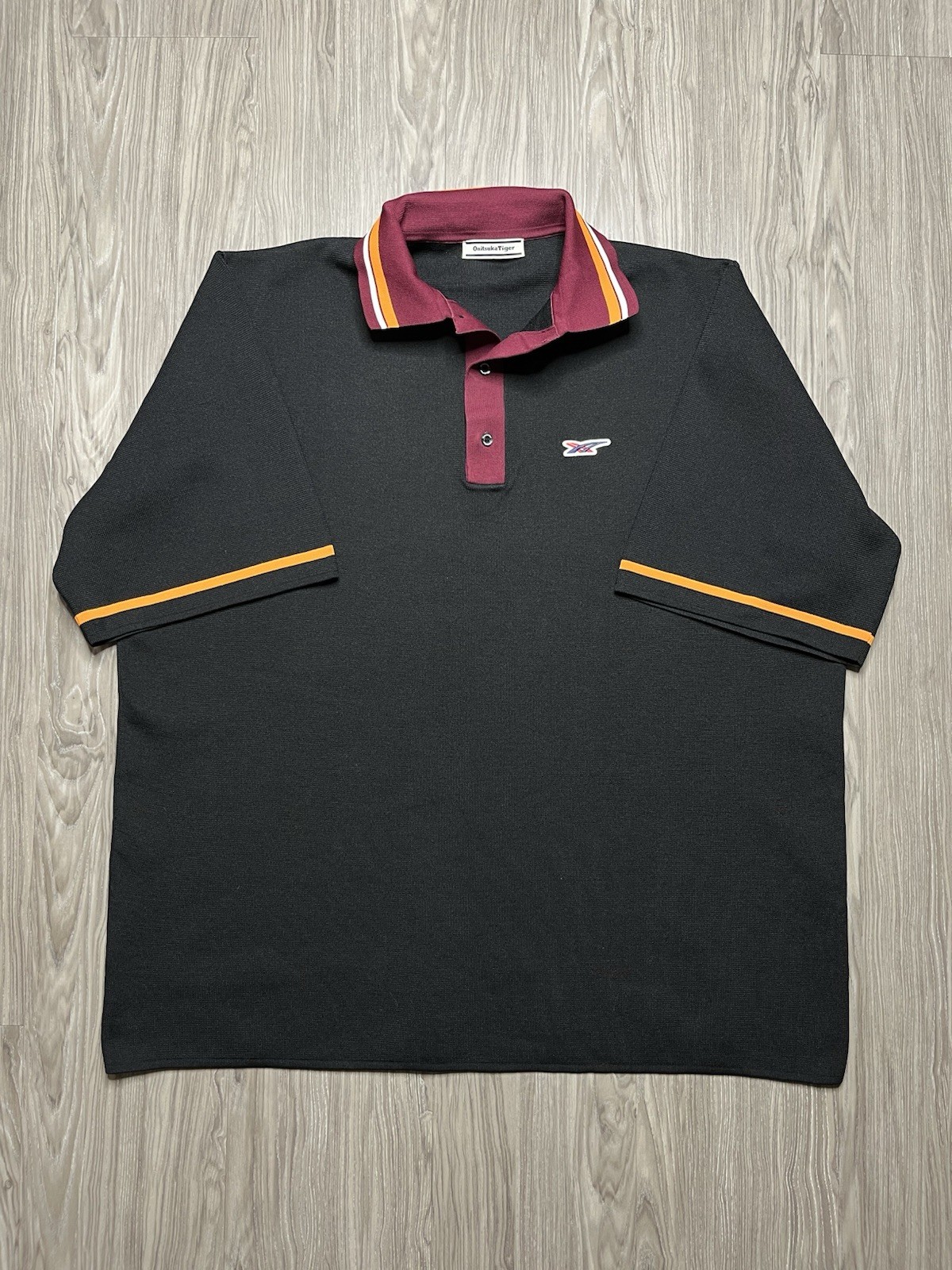 Onitsuka Tiger Oversized Polo shirt athletic Size XL Rare gallery