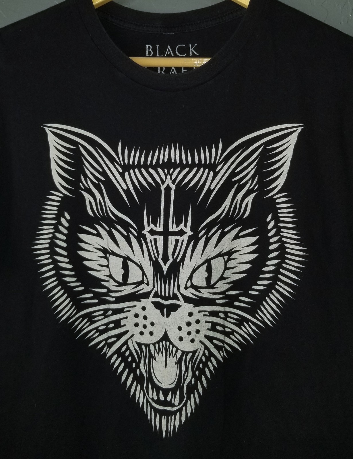 BLACK CRAFT T-Shirt BlackCraft Cult Witchcraft CAT Tee Emo Goth Mens LG gallery