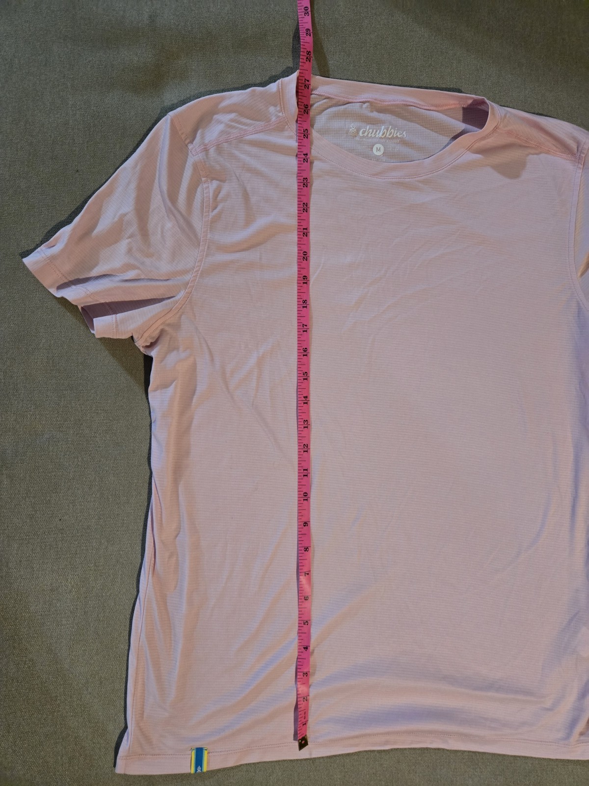 Chubbies Tshirt M Pink Performance Microstripe Short Sleeve Active Top gallery