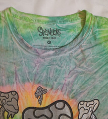Spencer’s Tie Dye Pastel & Silver Mushroom Shirt 00’s Trippy Shrooms T Men’s XL