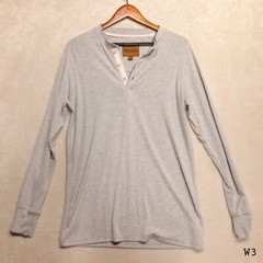 Venado Mens Long Sleeve 3 Button Henley Shirt Sz.M/Gray/Cotton Spandex Blend