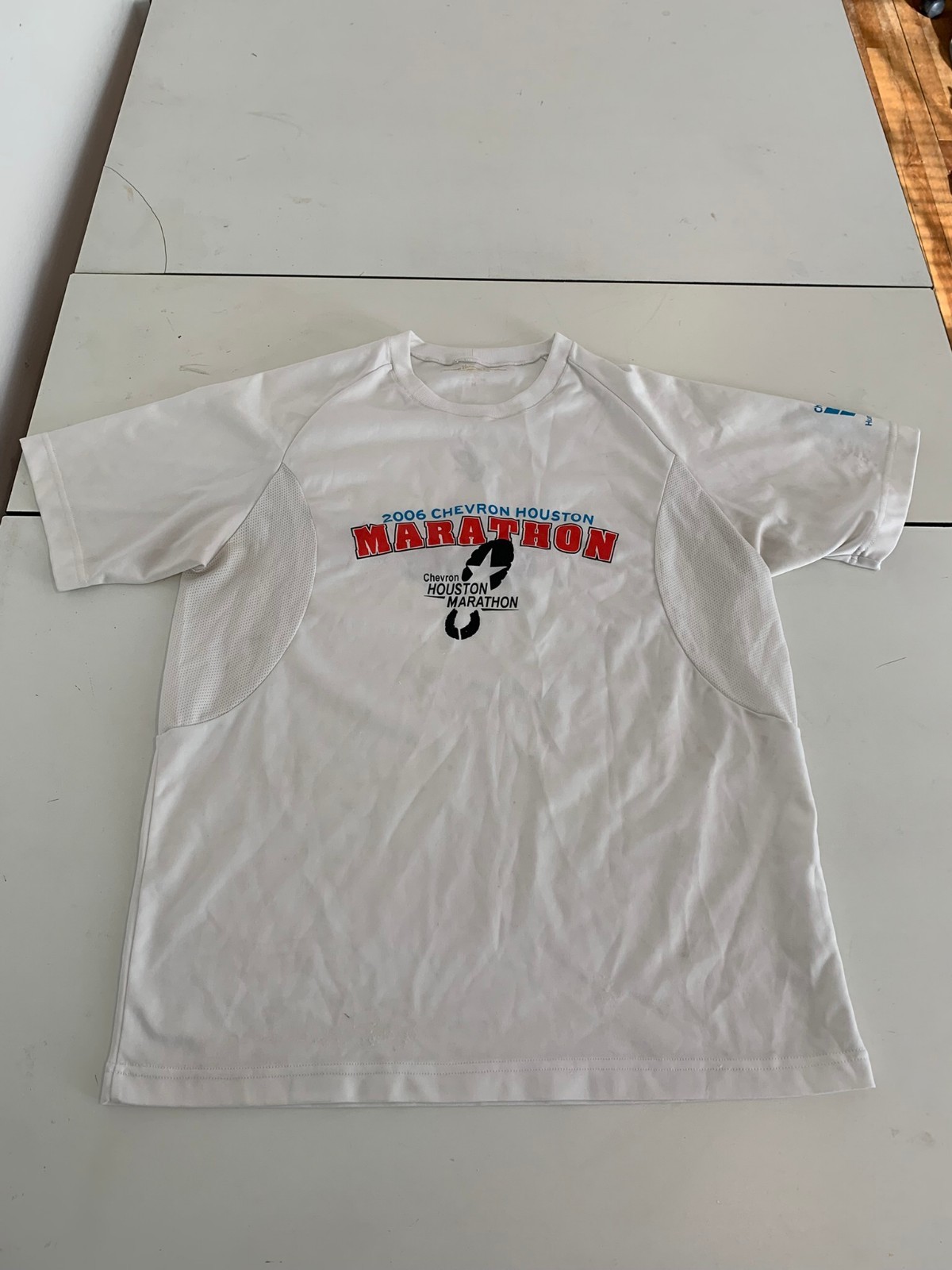 Houston Marathon Shirt Large White 2006 Chevron 26.2 Mile Running Walking Race gallery
