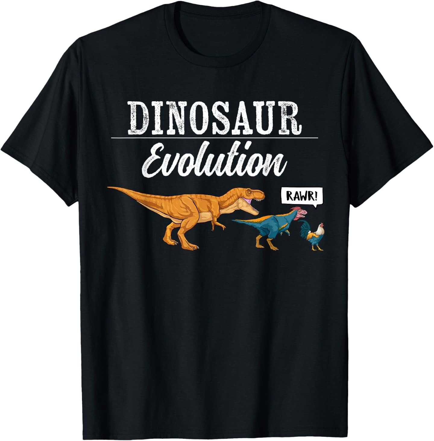 Dinosaur Evolution T-Rex Chicken Funny Pre Historic Animal T-Shirt gallery