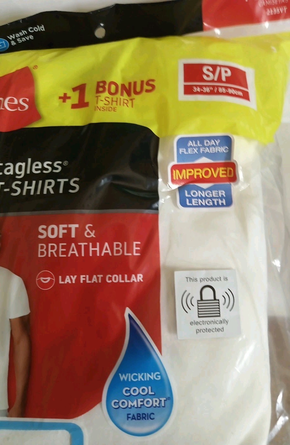 Hanes Men's Tagless Comfortsoft crewneck T-Shirt-White, SIZE S/P 34"-36 , 4-Pack gallery