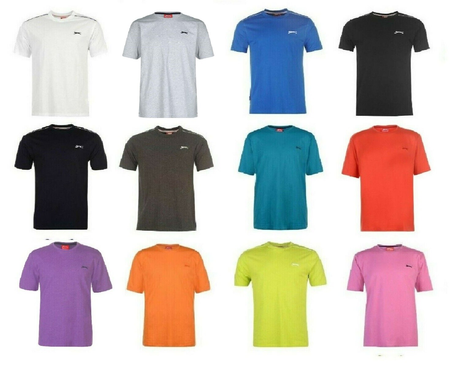 Mens Slazenger 100% Cotton Plain Crew Neck T Shirt XS S M L XL XXL 3XL 4XL BNWT gallery