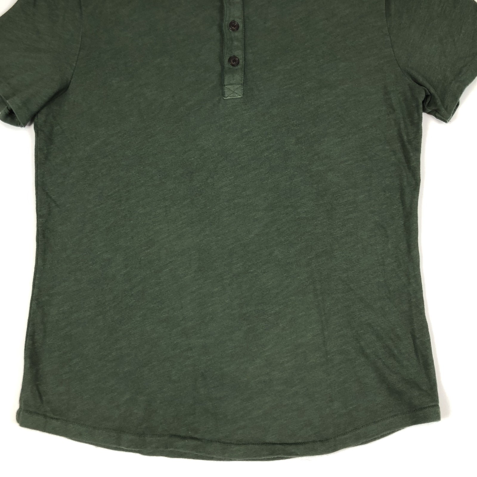 Marine Layer Henley Shirt Men S Olive Green Short Sleeve Hemp Cotton Casual Tee gallery