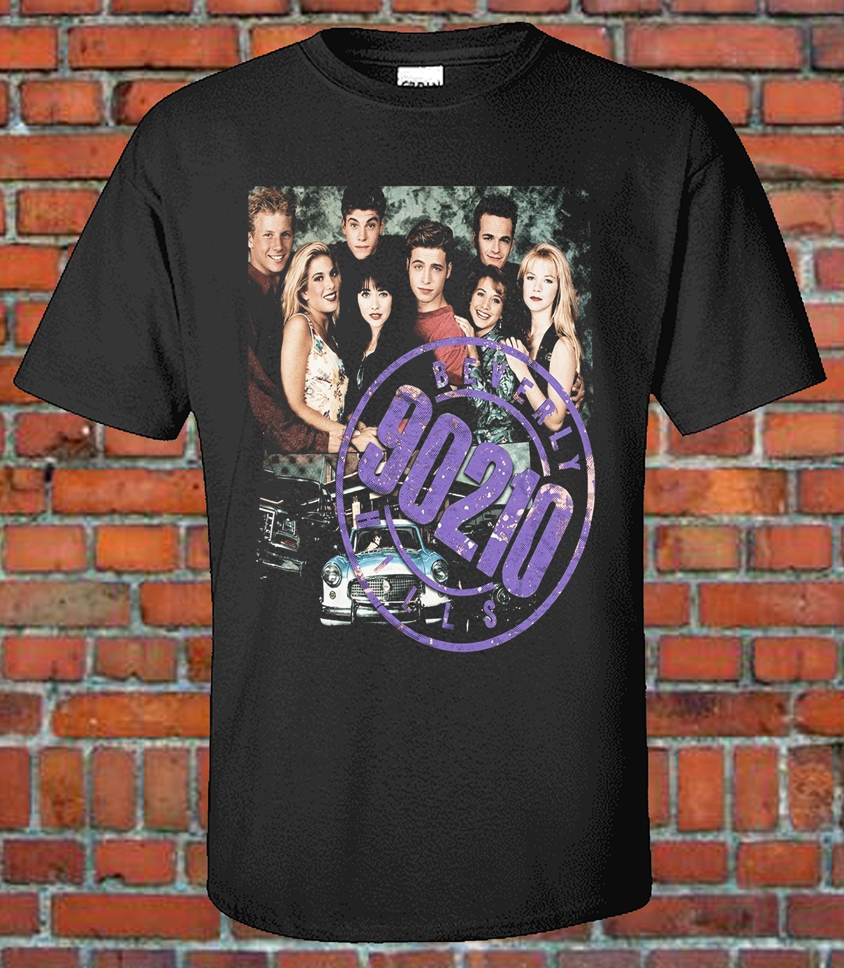 VINTAGE Inspired 90S ZIP CODE CALIFORNIA DRAMA GRAPHIC TEE BLACK 9 0 2 1 0 gallery