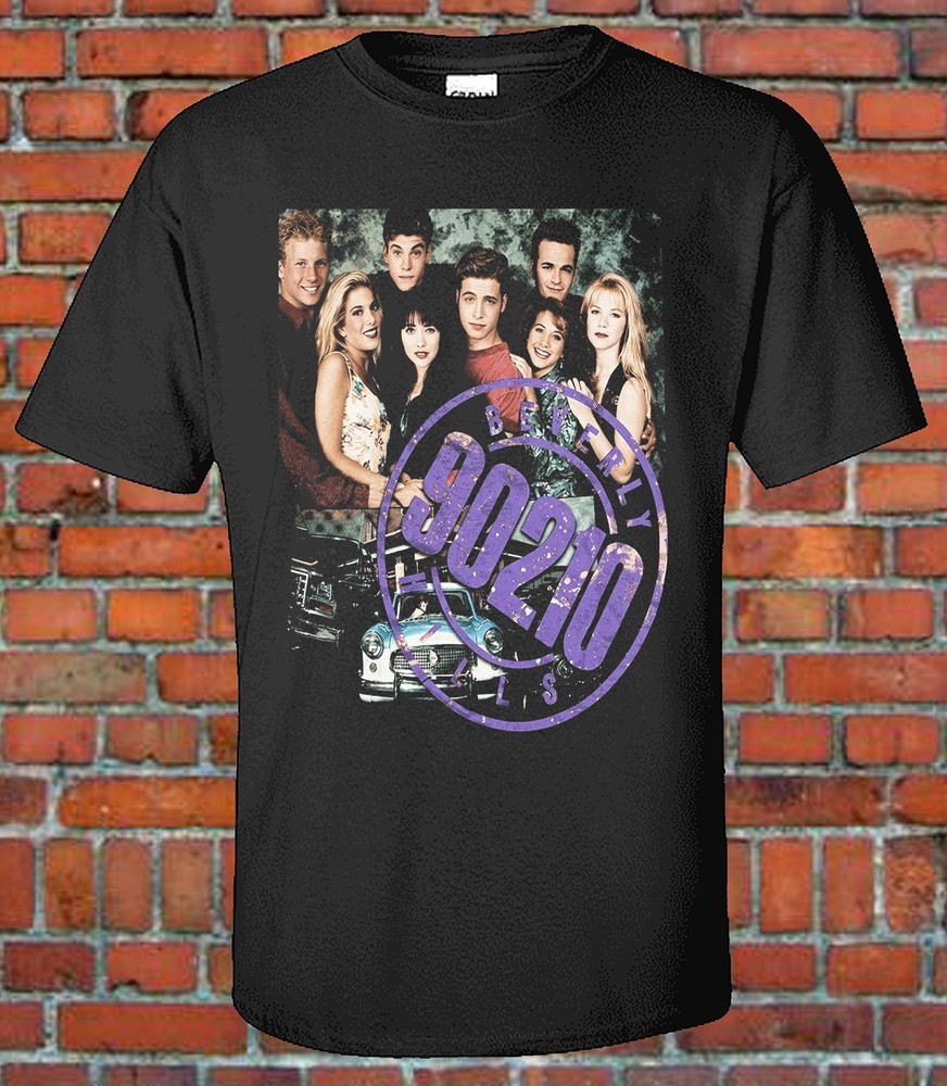 VINTAGE Inspired 90S ZIP CODE CALIFORNIA DRAMA GRAPHIC TEE BLACK 9 0 2 1 0
