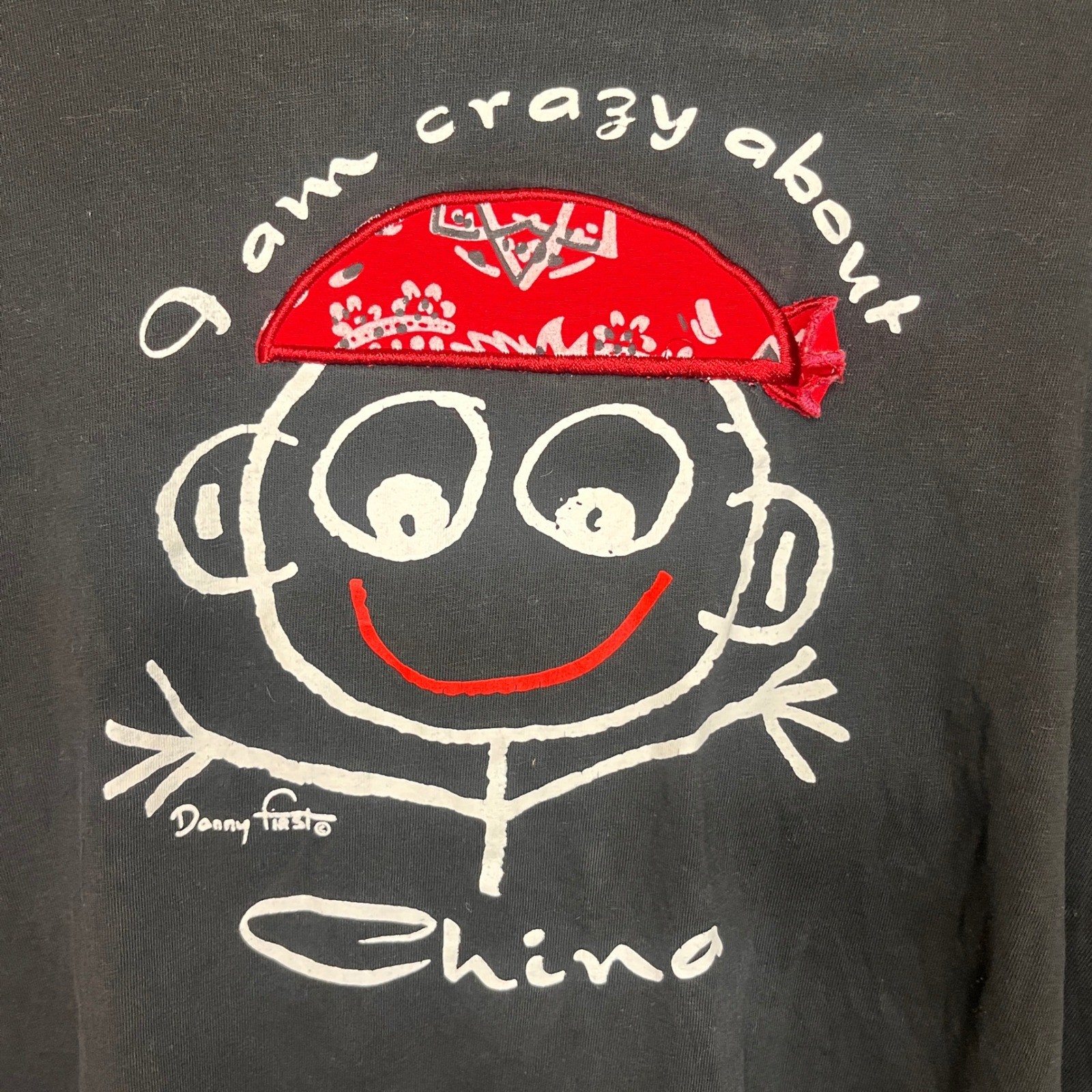 Danny First Miran Black Graphic T-Shirt Red Bandana Crazy About China XL Pirate gallery