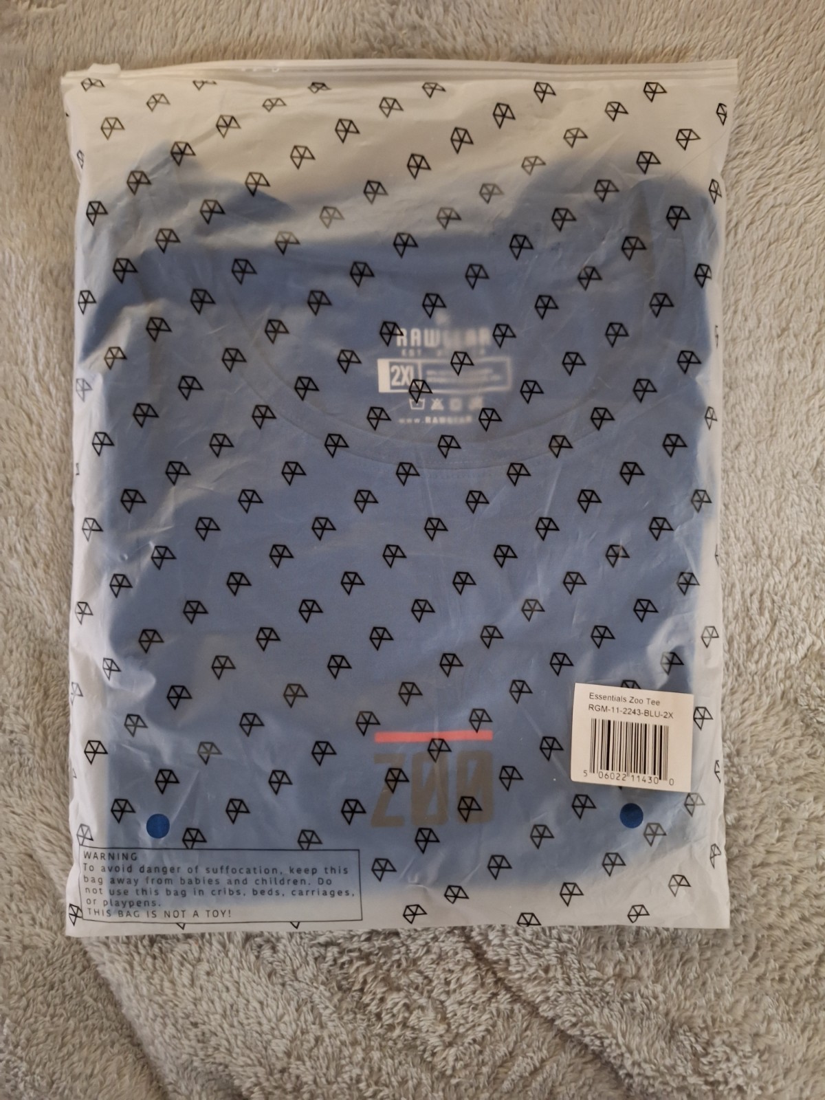 RAW GEAR Men’s Blue Essentials Short Sleeve T-Shirt Size 2XL NWT gallery