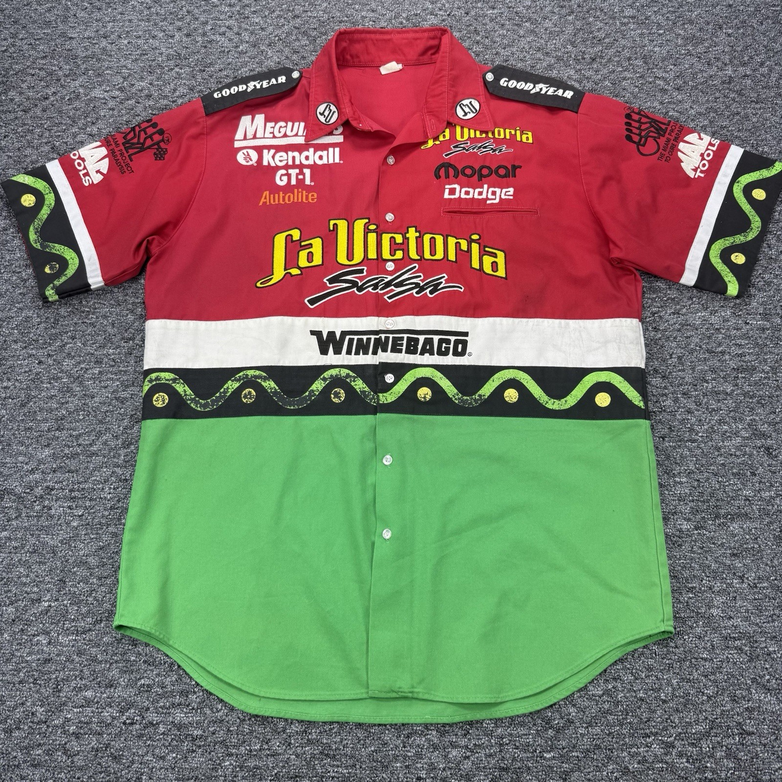 Vintage Drag Racing Shirt Mens Large Darrell Mike Gwynn Dunn Team Mopar Pit USA