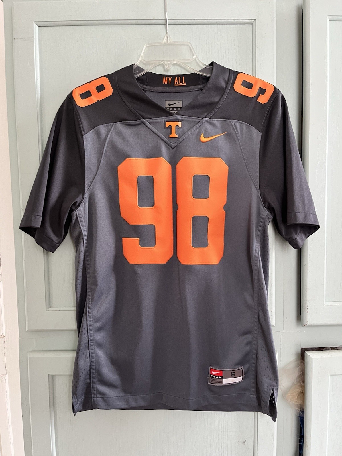 Men’s Size Small Limited Edition Smokey Gray My All TN Vols Nike Football Jersey gallery
