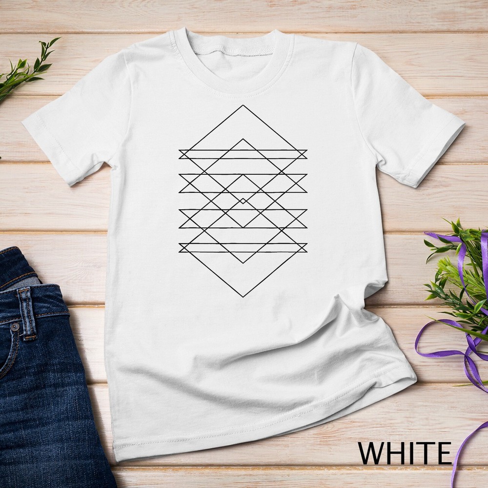 Sacred Geometry Abstract Art Geometric Triangle Lines Design Unisex T-shirt