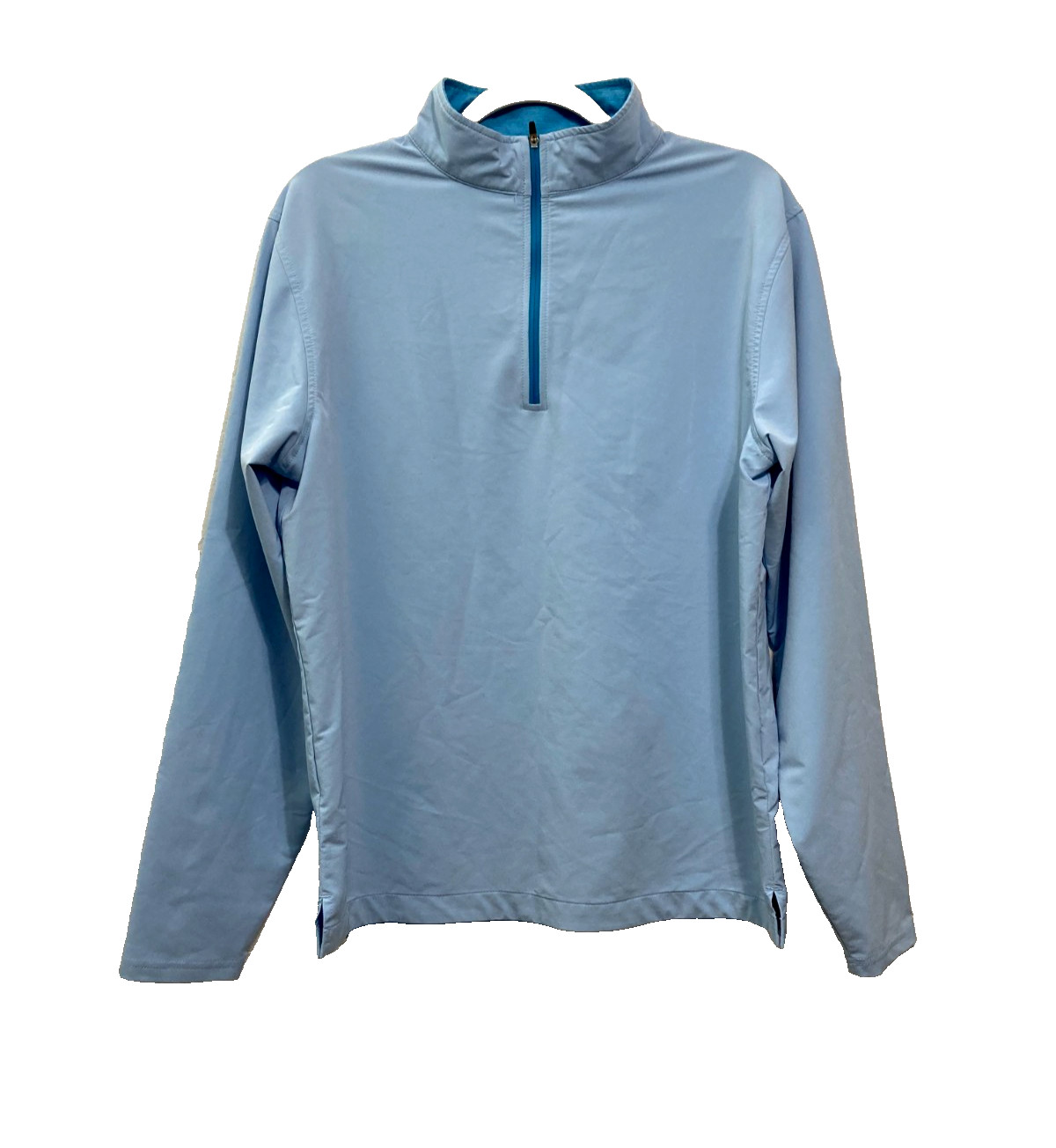 Peter Millar Wind Crown Sport Mens Quarter Zip Shirt E4 Golf Company Logo Blue M