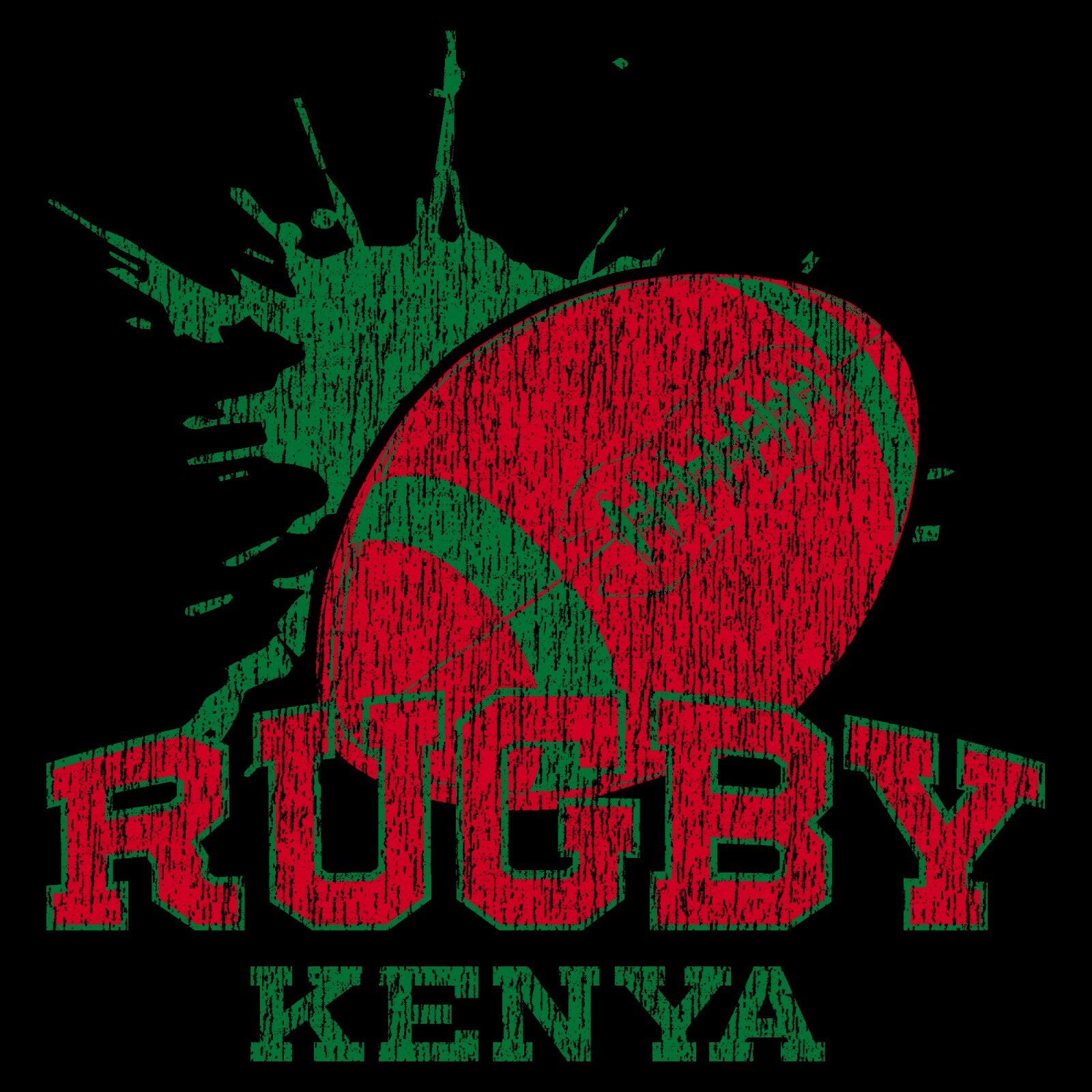Kenya Rugby - Summer Games Football Competition T Shirt - Black gallery