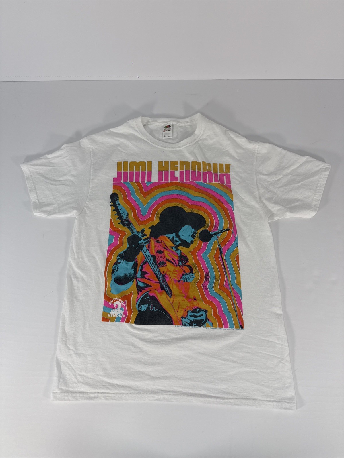 Jimi Hendrix Shirt Size M White Psychedelic Graphic Band Tee 2022 gallery