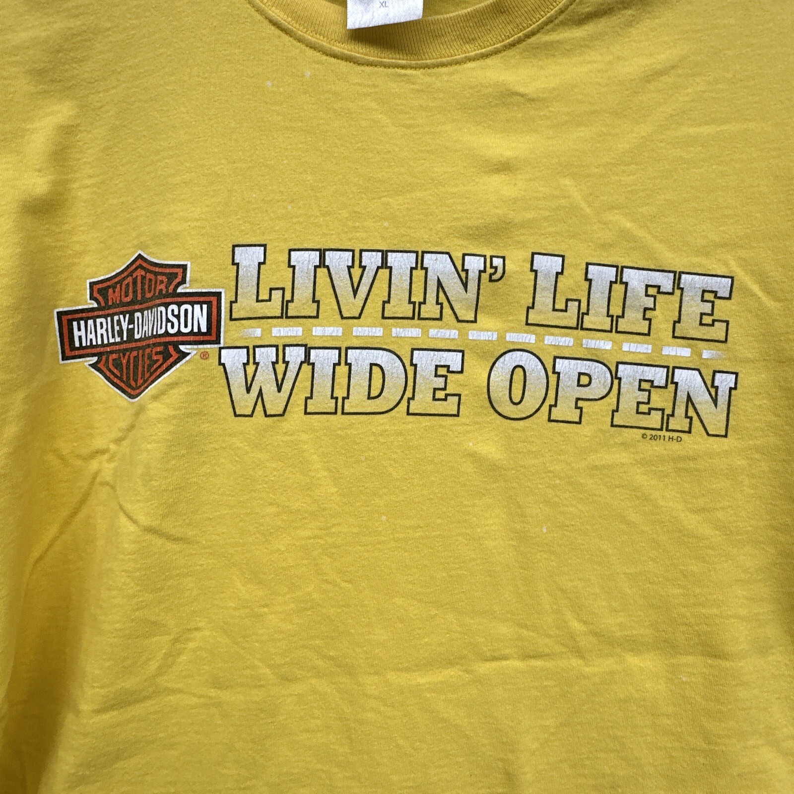 Harley Davidson Mens Yellow Las Vegas Nevada Motorcycle T Shirt XL Wide Open gallery