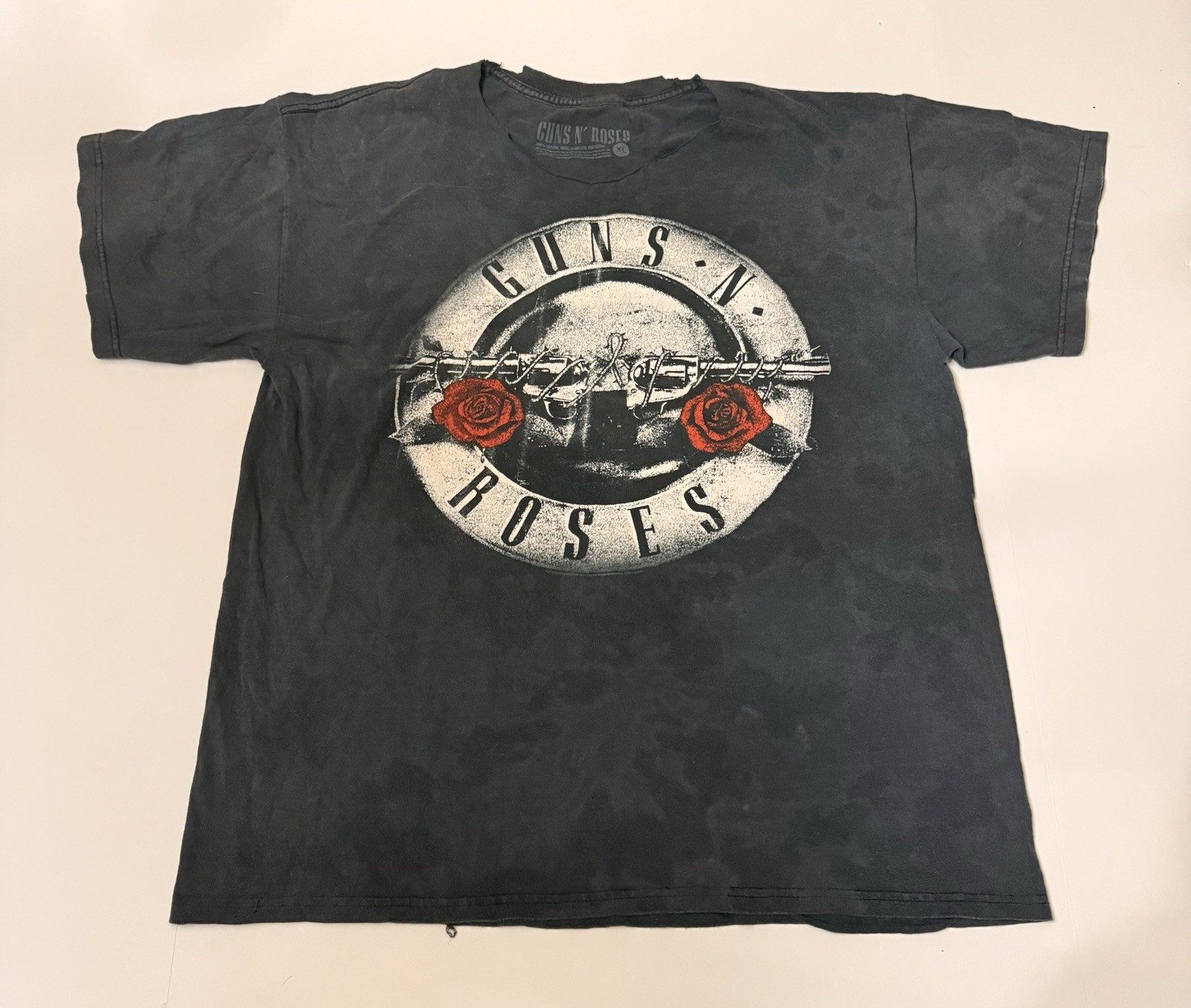 Vintage Guns N Roses Tour acid wash tshirt with cut neck openings